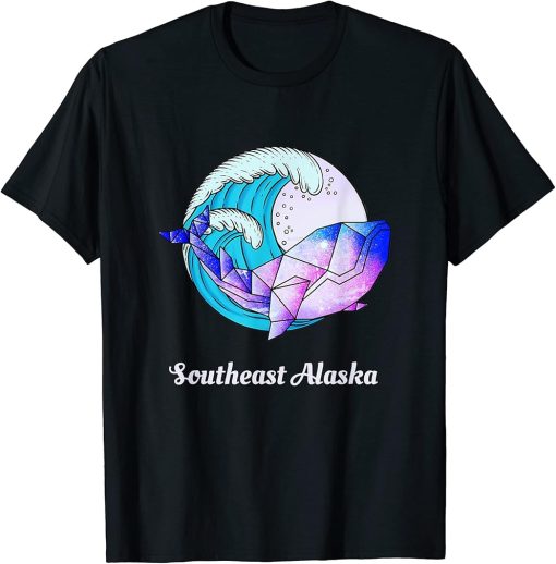 Southeast Alaska Japanese Paint Geometric Orca Killer Whale T-Shirt