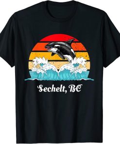 Vintage Sechelt BC Distressed Orca Killer Whale Art T-Shirt