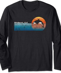 Vintage Westport, CA Retro 80s Orca Sunset Long Sleeve T-Shirt